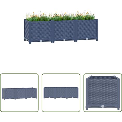 vidaXL Giardino -  Fioriera Rialzata 120x40x38 cm in Polipropilene