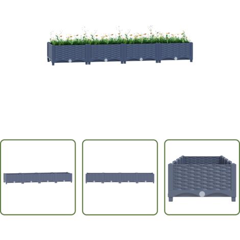 vidaXL Giardino -  Fioriera Rialzata 160x40x23 cm in Polipropilene