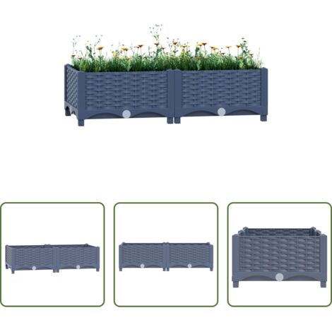 vidaXL Giardino -  Fioriera Rialzata 80x40x23 cm in Polipropilene