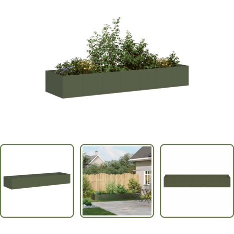 vidaXL Giardino -  Fioriera Verde Oliva 280x80x40 cm in Acciaio