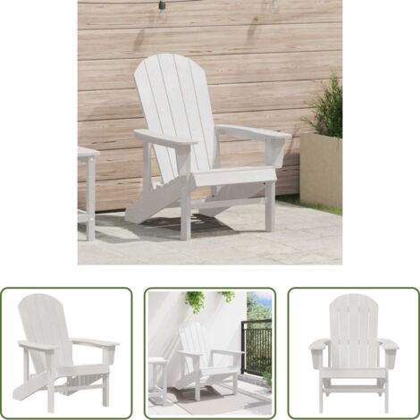 vidaXL Giardino -  Sedia Adirondack Bianco 82 x 74 x 92 cm HDPE