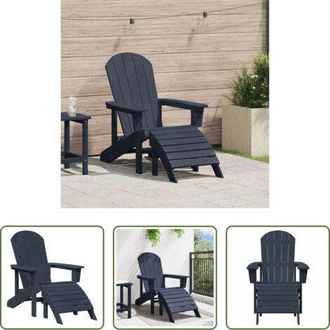 vidaXL Giardino -  Sedia Adirondack Blu navy 82 x 74 x 92 cm HDPE