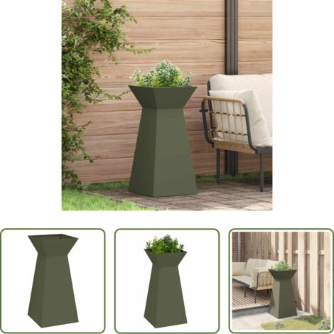 vidaXL Giardino -  Vaso a Pilastro Oliva 35 x 35 x 73 cm