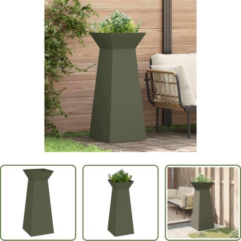 vidaXL Giardino -  Vaso a Pilastro Oliva 40 x 40 x 100 cm