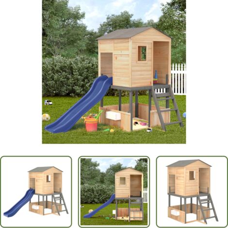 vidaXL Gioco in legno -  Set da Gioco da Esterno in Legno Massello di Abete Grigio Scuro