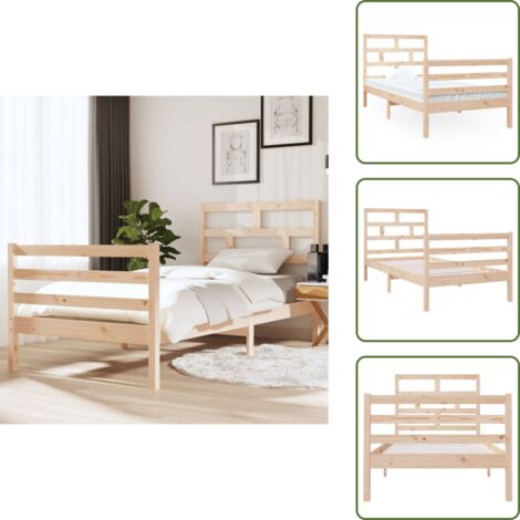vidaXL Giroletto 90x190 cm Single in Legno Massello