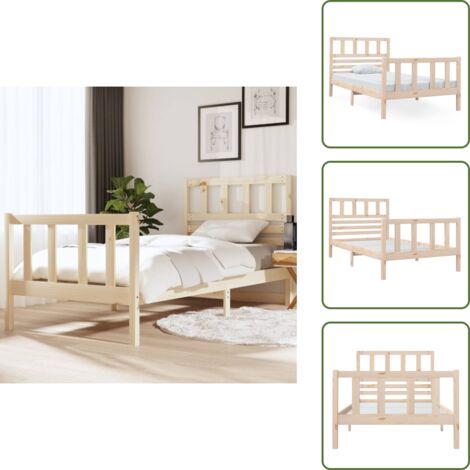 vidaXL Giroletto 90x190 cm Single in Legno Massello