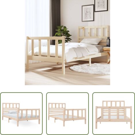 vidaXL Giroletto 90x190 cm Single in Legno Massello