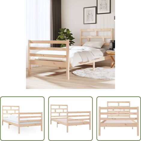 vidaXL Giroletto 90x190 cm Single in Legno Massello
