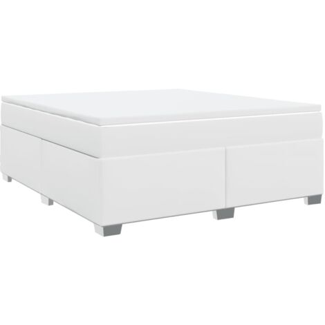 vidaXL Giroletto a Molle con Materasso Bianco 180x200 cm in Similpelle