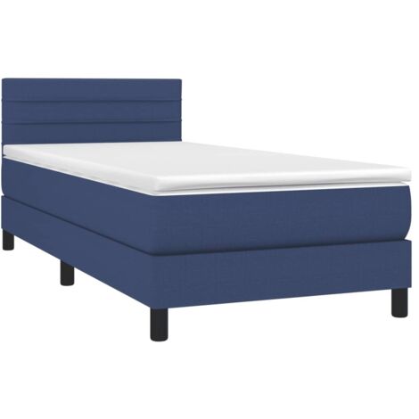 vidaXL Giroletto a Molle con Materasso Blu 80x200 cm inTessuto