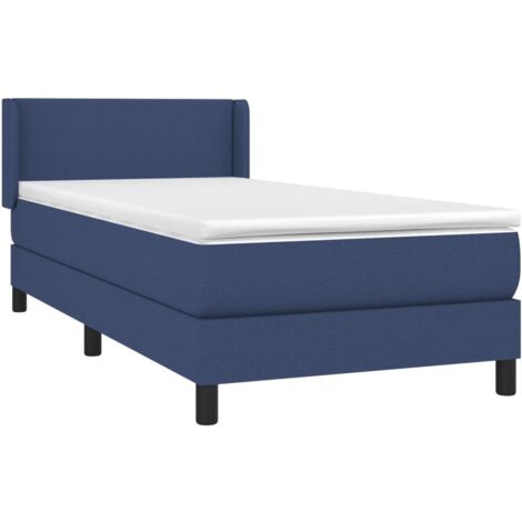 vidaXL Giroletto a Molle con Materasso Blu 90x200 cm inTessuto