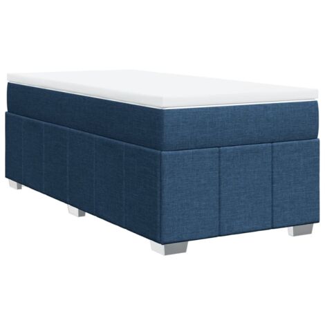 vidaXL Giroletto a Molle con Materasso Blu 90x200 cm inTessuto