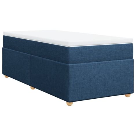 vidaXL Giroletto a Molle con Materasso Blu 90x200 cm inTessuto