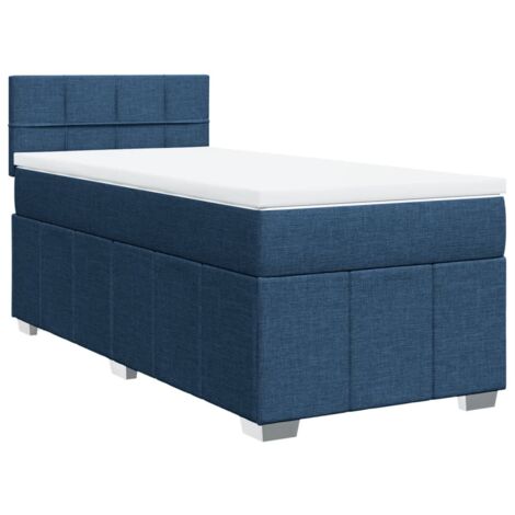 vidaXL Giroletto a Molle con Materasso Blu 90x200 cm inTessuto