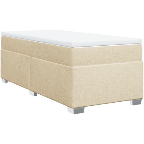 vidaXL Giroletto a Molle con Materasso Crema 80x200 cm inTessuto