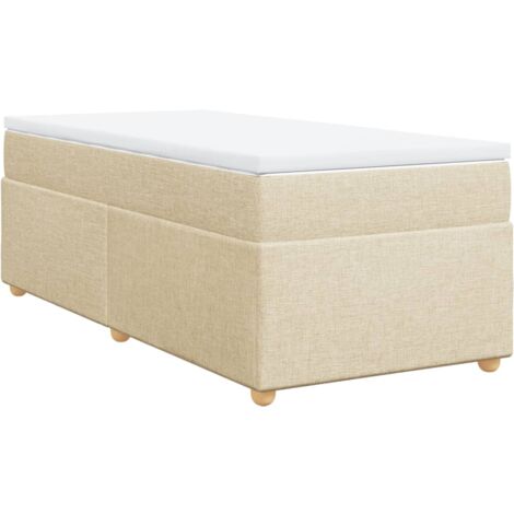 vidaXL Giroletto a Molle con Materasso Crema 90x200 cm inTessuto
