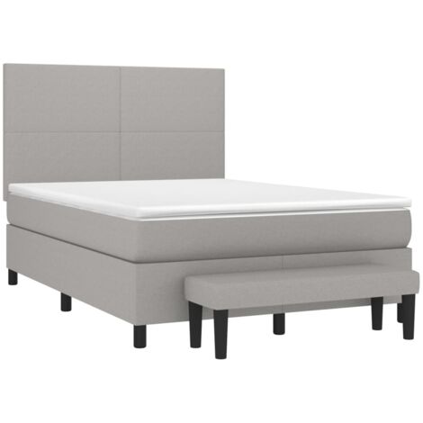 vidaXL Giroletto a Molle con Materasso Grigio Chiaro 140x200cm Tessuto