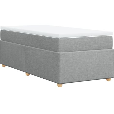 vidaXL Giroletto a Molle con Materasso Grigio Chiaro 80x200 cm Tessuto