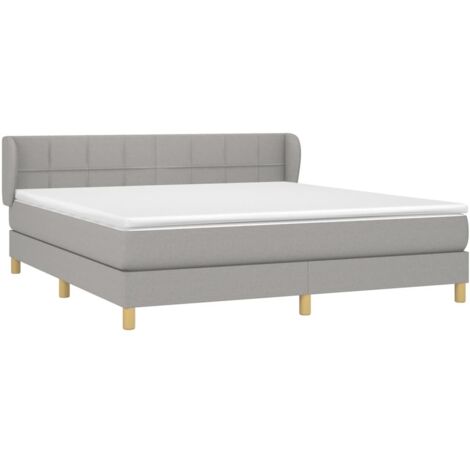 vidaXL Giroletto a Molle con Materasso Grigio Chiaro160x200 cm Tessuto