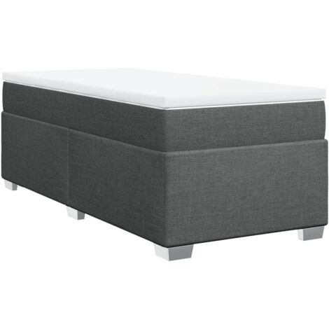 vidaXL Giroletto a Molle con Materasso Grigio Scuro 100x200 cm Tessuto