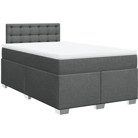 vidaXL Giroletto a Molle con Materasso Grigio Scuro 120x190cm Tessuto