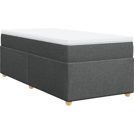vidaXL Giroletto a Molle con Materasso Grigio Scuro 90x200 cm Tessuto