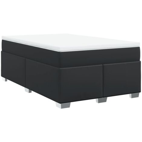 vidaXL Giroletto a Molle con Materasso Nero 120x190 cm in Similpelle