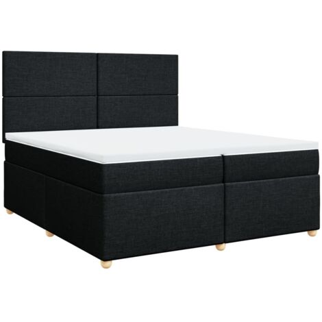 vidaXL Giroletto a Molle con Materasso Nero 200x200 cm in Tessuto
