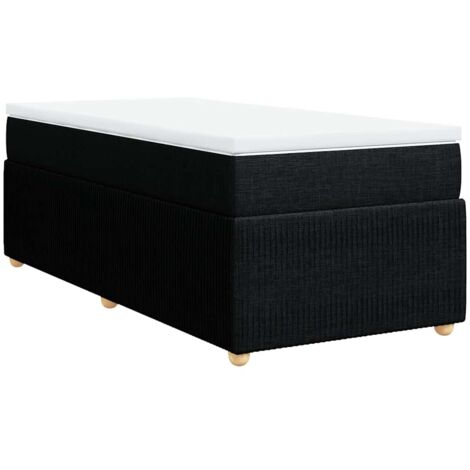 vidaXL Giroletto a Molle con Materasso Nero 90x190 cm in Tessuto