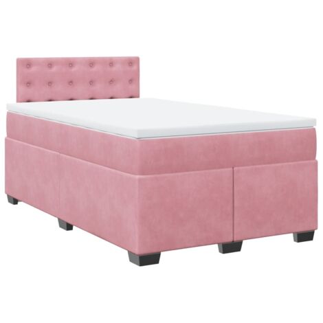 vidaXL Giroletto a Molle con Materasso Rosa 120x200 cm in Velluto