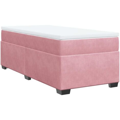 vidaXL Giroletto a Molle con Materasso Rosa 90x200 cm in Velluto