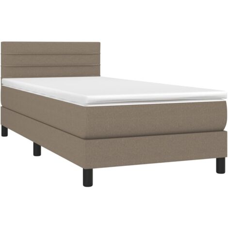vidaXL Giroletto a Molle con Materasso Tortora 80x200 cm inTessuto