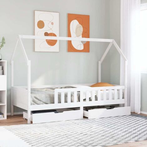 vidaXL Giroletto Bambini con Cassetti 90x200 cm Legno Massello di Pino