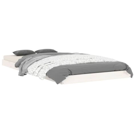 vidaXL Giroletto Bianco 90x190 cm Single in Legno Massello di Pino