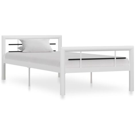 vidaXL Giroletto Bianco e Nero in Metallo 90x200 cm