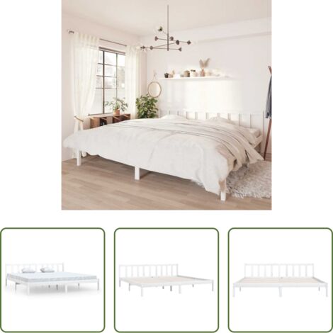 vidaXL Giroletto Bianco in Legno Massello di Pino 200x200 cm