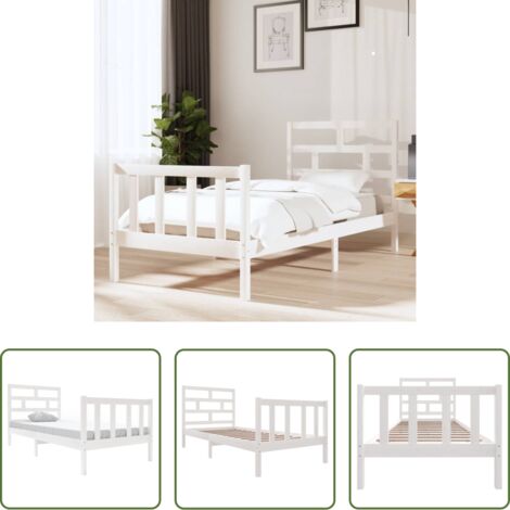 vidaXL Giroletto Bianco in Legno Massello di Pino 90x200 cm