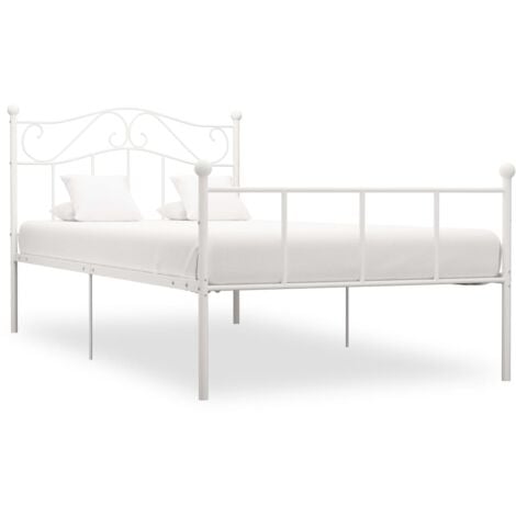 VIDAXL Letto moderno in Metallo Stile Classico Bianco varie dimensioni dimensioni : 90x200 cm