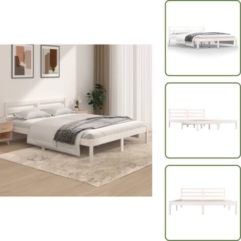 vidaXL Giroletto Bianco Massello Pino 150x200cm King Size