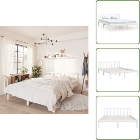 vidaXL Giroletto Bianco Massello Pino 150x200cm King Size