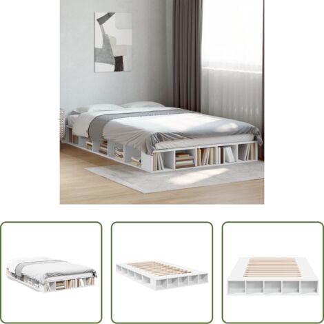 vidaXL Giroletto con doghe -  Giroletto Bianco 120x200 cm in Legno Multistrato