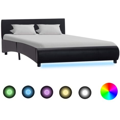 vidaXL Giroletto con LED Nero in Similpelle 120x200 cm
