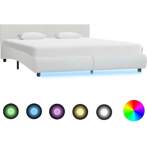 vidaXL Giroletto con LED senza Materasso Bianco 180x200 cm