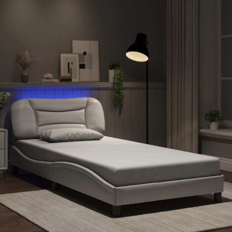 vidaXL Giroletto con LED senza Materasso Hvar Bianco 100x200 cm