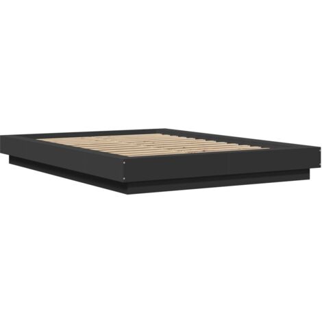 vidaXL Giroletto con Luci LED Nero 120x190 cm in Legno Multistrato