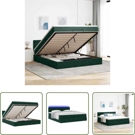 vidaXL Giroletto con materasso -  Struttura Letto Pouf con Materasso 180x200 cm in Velluto