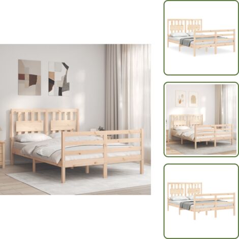 vidaXL Giroletto con Testiera 120x200 cm in Legno Massello
