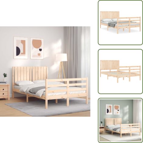 vidaXL Giroletto con Testiera 120x200 cm in Legno Massello