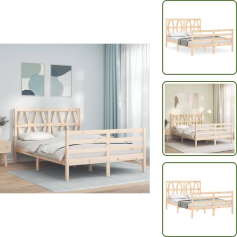 vidaXL Giroletto con Testiera 120x200 cm in Legno Massello